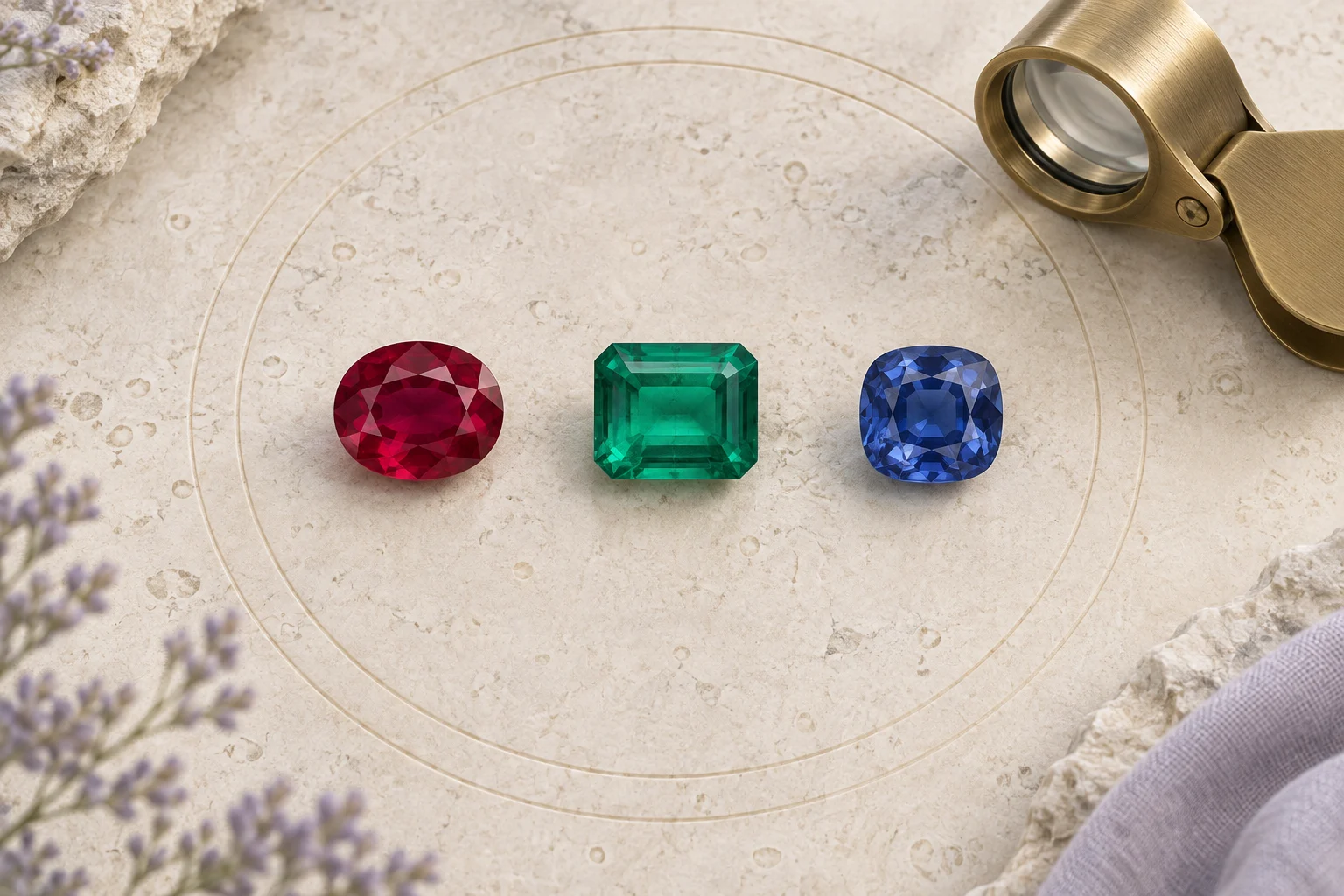 A close look at faceted gemstones and their colours